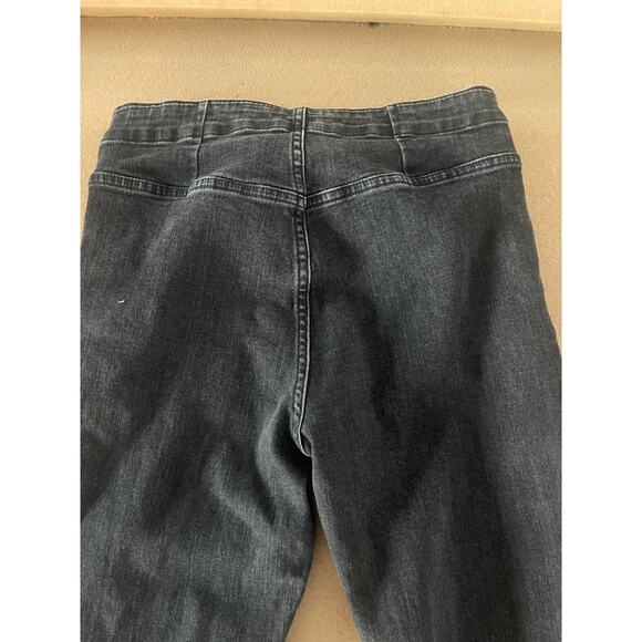 Diesel High Rise Zip Jeans Y2K Black Denim Straight Leg Distressed Hem 28 - Picture 3 of 5